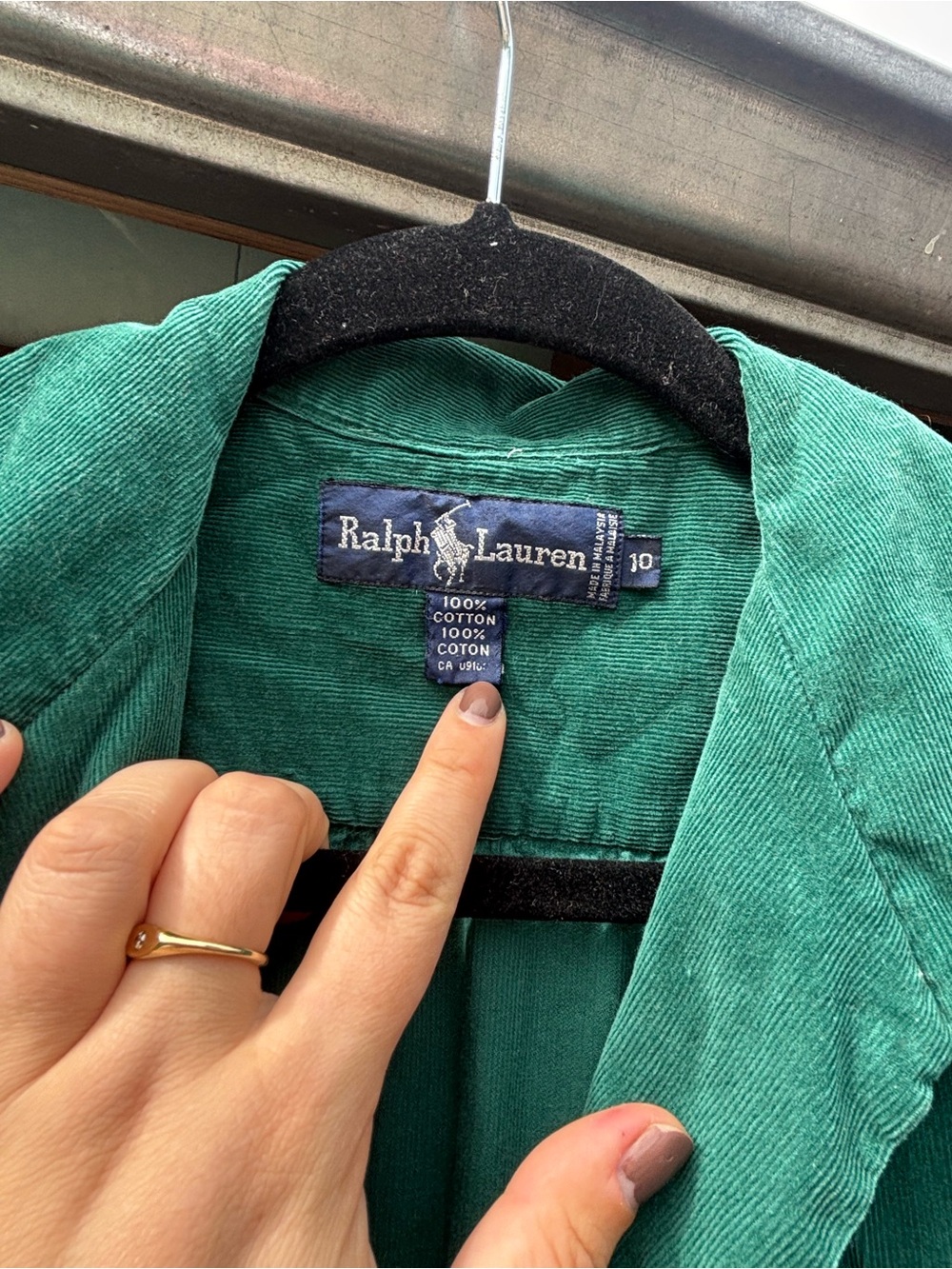 Vintage Polo Ralph Lauren Emerald Corduroy Dress